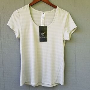 Active Life NWT Mesh Stripe Light Grey SS Tee Med